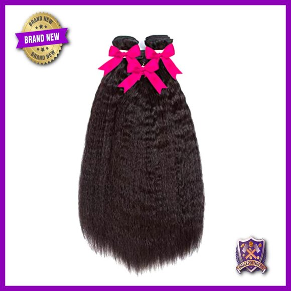100% Brazilian Human Hair Bundles 14 16 18 Inch Kinky Straight